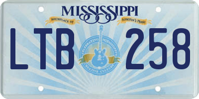 MS license plate LTB258