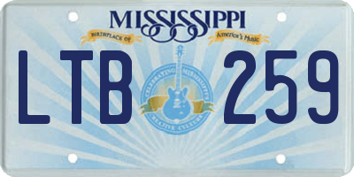 MS license plate LTB259