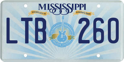 MS license plate LTB260