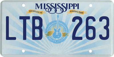 MS license plate LTB263