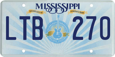 MS license plate LTB270