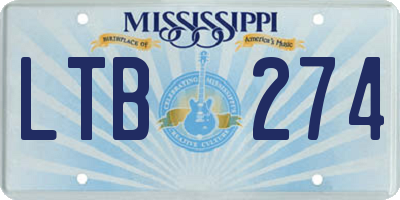 MS license plate LTB274