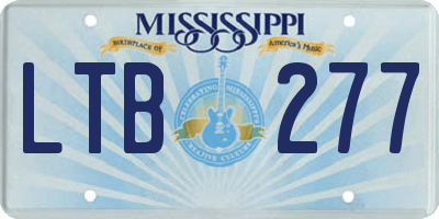 MS license plate LTB277