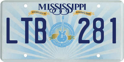 MS license plate LTB281