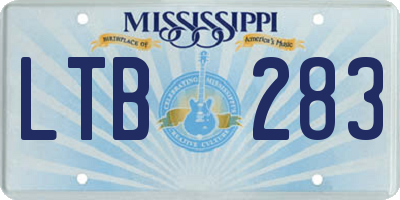 MS license plate LTB283