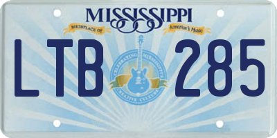 MS license plate LTB285