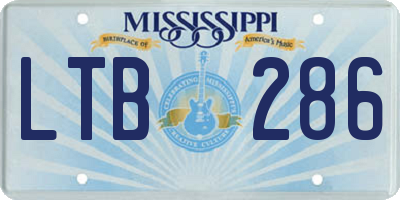 MS license plate LTB286