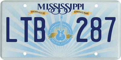 MS license plate LTB287