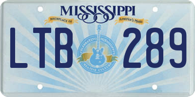 MS license plate LTB289