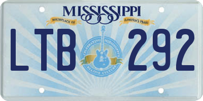 MS license plate LTB292