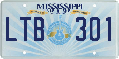 MS license plate LTB301