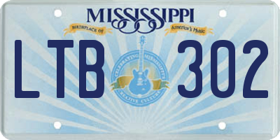 MS license plate LTB302