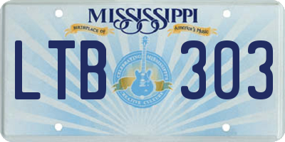 MS license plate LTB303