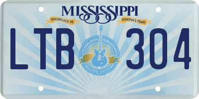 MS license plate LTB304