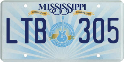 MS license plate LTB305
