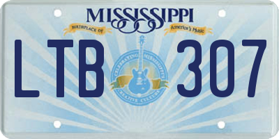 MS license plate LTB307