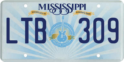MS license plate LTB309