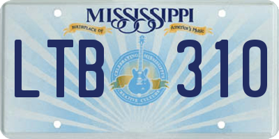 MS license plate LTB310