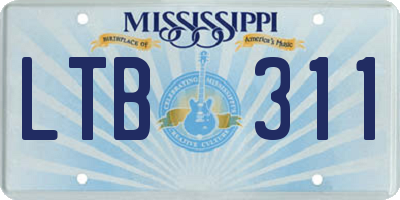 MS license plate LTB311