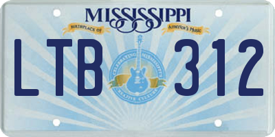 MS license plate LTB312