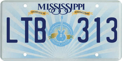 MS license plate LTB313