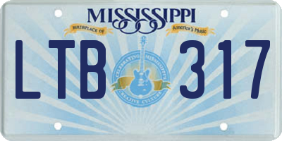 MS license plate LTB317