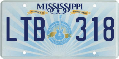 MS license plate LTB318