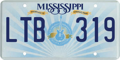 MS license plate LTB319