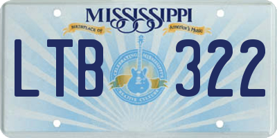 MS license plate LTB322