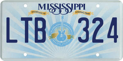 MS license plate LTB324