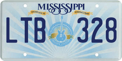 MS license plate LTB328