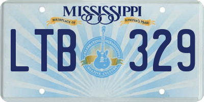 MS license plate LTB329