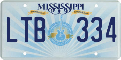 MS license plate LTB334