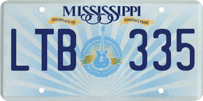MS license plate LTB335