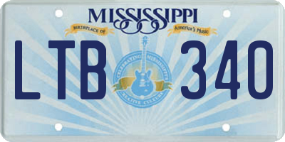 MS license plate LTB340