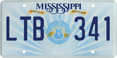 MS license plate LTB341