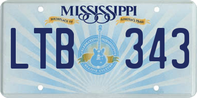 MS license plate LTB343