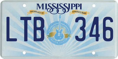 MS license plate LTB346
