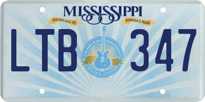 MS license plate LTB347