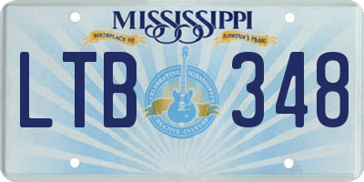 MS license plate LTB348