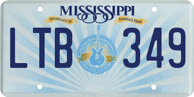 MS license plate LTB349