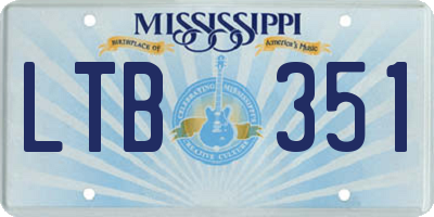 MS license plate LTB351