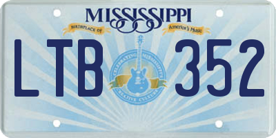MS license plate LTB352