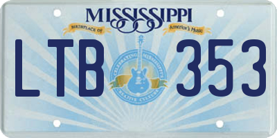 MS license plate LTB353