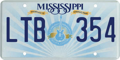 MS license plate LTB354