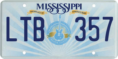 MS license plate LTB357