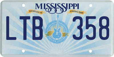 MS license plate LTB358