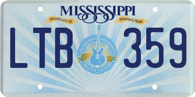 MS license plate LTB359