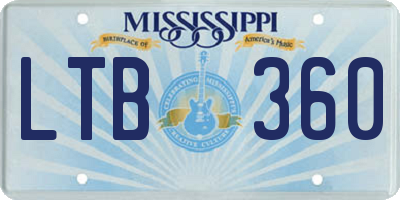 MS license plate LTB360