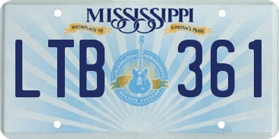 MS license plate LTB361